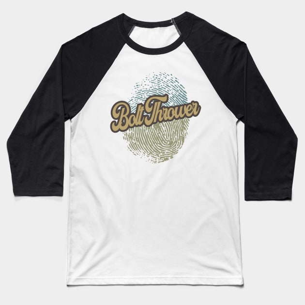 Bolt Thrower Fingerprint Baseball T-Shirt by anotherquicksand